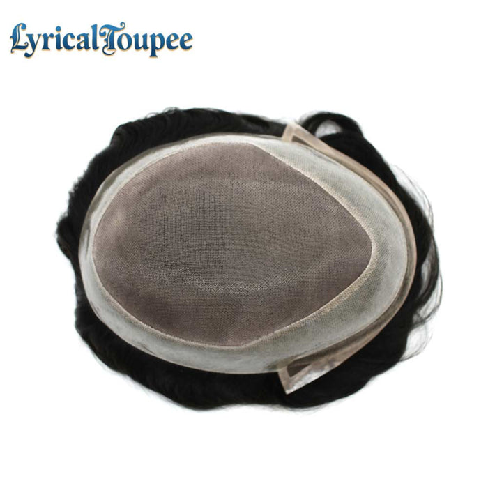 LYRICAL TOUPEE US Stock Mens Toupee Hair Pieces Durable Silk Fine Monofilament Hair Systems For Men