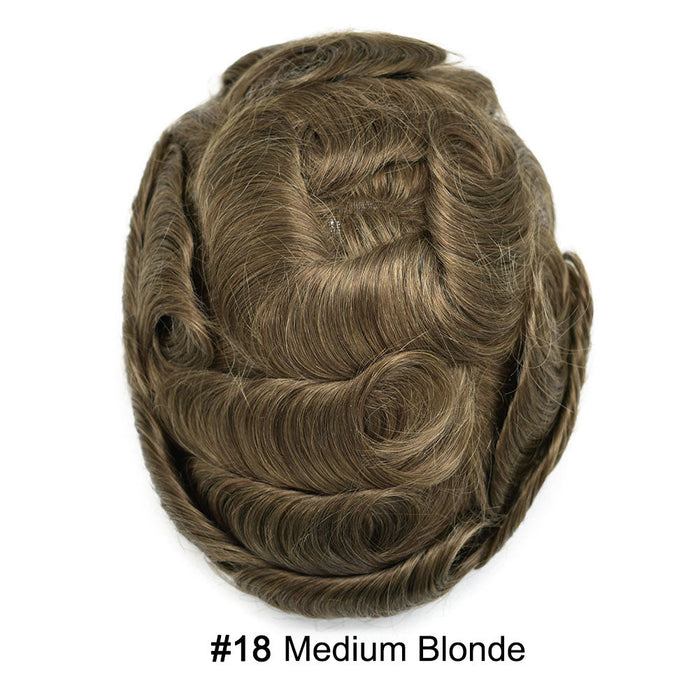 LYRICAL TOUPEE US Stock French Lace With Poly Coated Hair System For Men Natural Hairline Bleached  Knots Toupee for Men
