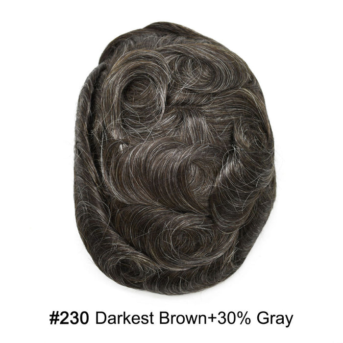LYRICAL TOUPEE US Stock Human Hairpiece French Lace Mens Toupee Poly Skin Around Mens Hair System