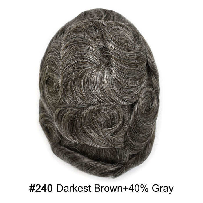 LYRICAL TOUPEE US Stock Mens Toupee Lace Front Skin Hair System for Men 0.06mm Thin Skin V-looped Mens Hairpieces