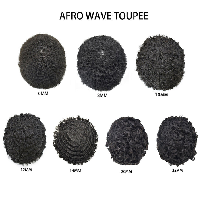 LYRICAL TOUPEE US STOCK Afro Curly French Lace Front Hairpiece for Black Men Weave Hair Unit