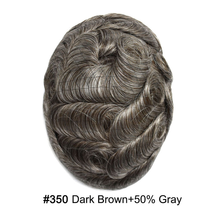 LYRICAL TOUPEE US Stock Human Hairpiece French Lace Mens Toupee Poly Skin Around Mens Hair System