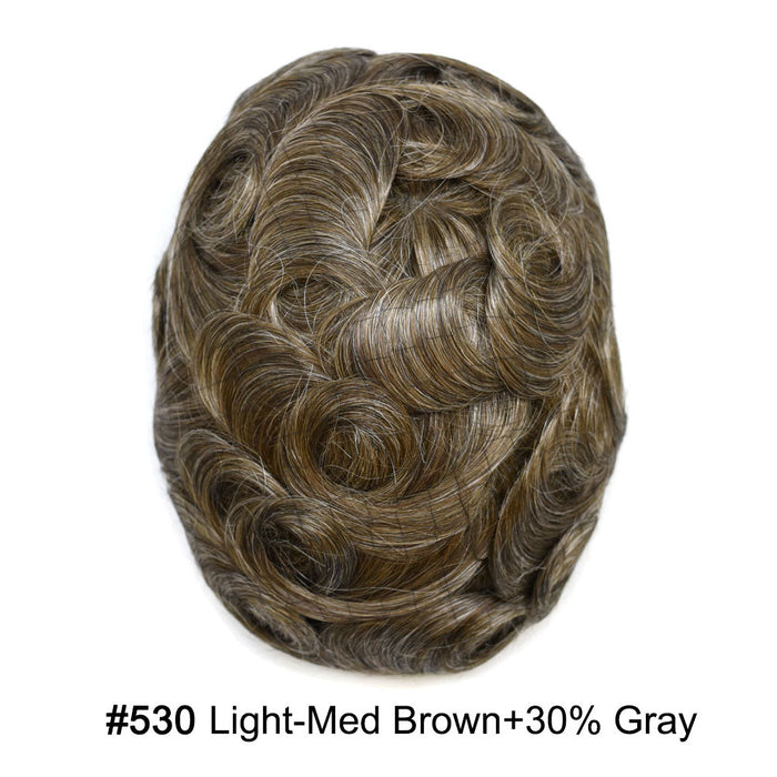 LYRICAL TOUPEE US Stock Human Hairpiece French Lace Mens Toupee Poly Skin Around Mens Hair System