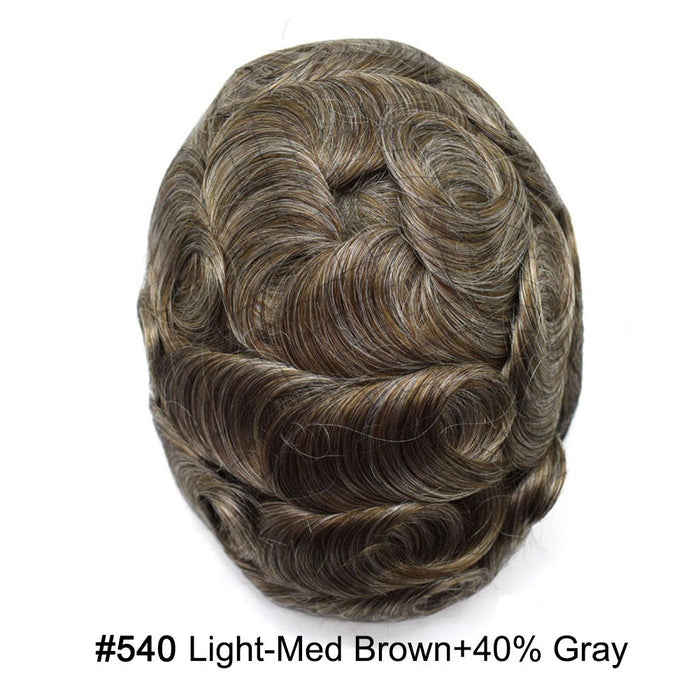 LYRICAL TOUPEE System for Mens Hair Piece US STOCK Monofilament with PU Coating(NPU) Toupee Folded Lace Front Natural Hairline Mens Toupee