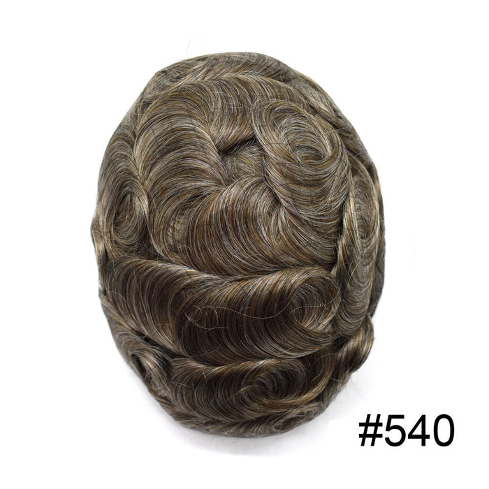 LYRICAL TOUPEE System for Mens Hair Piece US STOCK Monofilament with PU Coating(NPU) Toupee Folded Lace Front Natural Hairline Mens Toupee