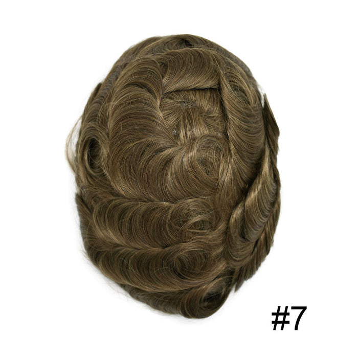 LYRICAL TOUPEE System for Mens Hair Piece US STOCK Monofilament with PU Coating(NPU) Toupee Folded Lace Front Natural Hairline Mens Toupee