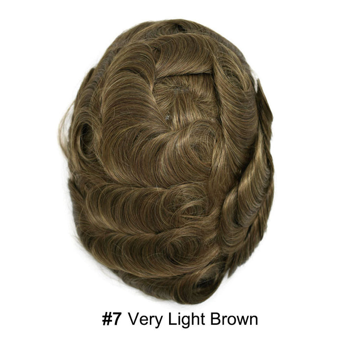 LYRICAL TOUPEE US Stock Human Hairpiece French Lace Mens Toupee Poly Skin Around Mens Hair System