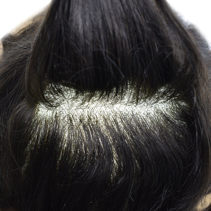 LYRICAL TOUPEE US Stock Hair System For Men Soft Welded Lace Base Front Human Hairpiece Bleached Knot Natural Hairline Hair System