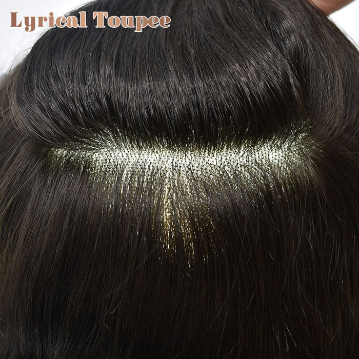 LYRICAL TOUPEE US Stock Mens Toupee Hair Pieces Durable Silk Fine Monofilament Hair Systems For Men