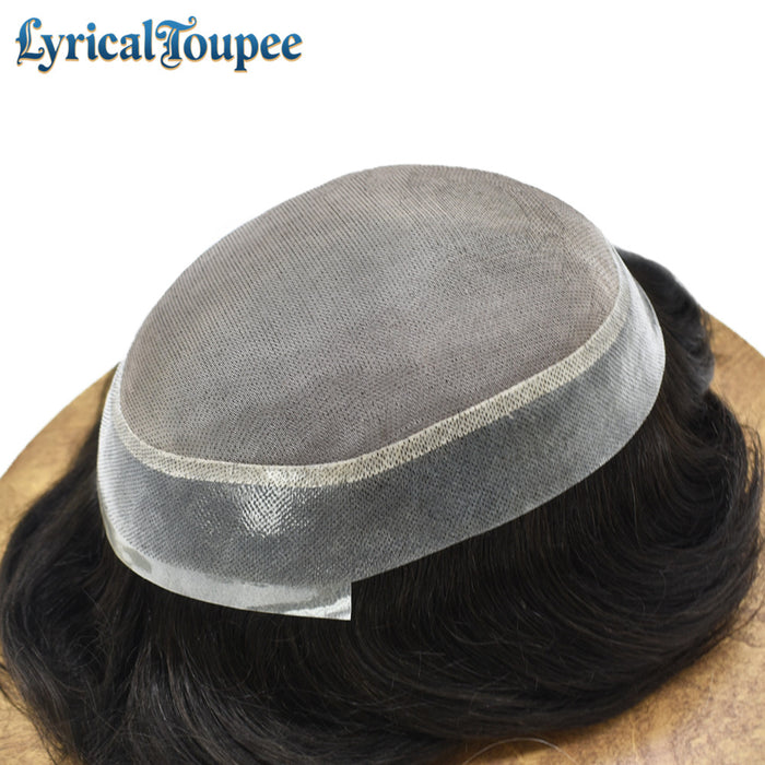 LYRICAL TOUPEE US Stock Hair System For Men Fine Monofilament With PU Hairpieces For Men
