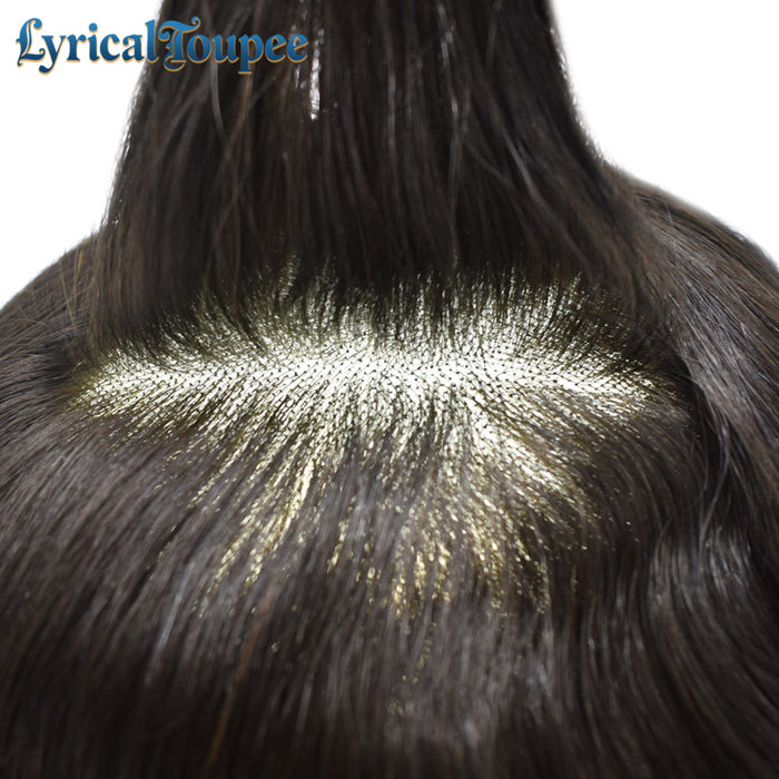 LYRICAL TOUPEE US Stock Hair System For Men Fine Monofilament With PU Hairpieces For Men