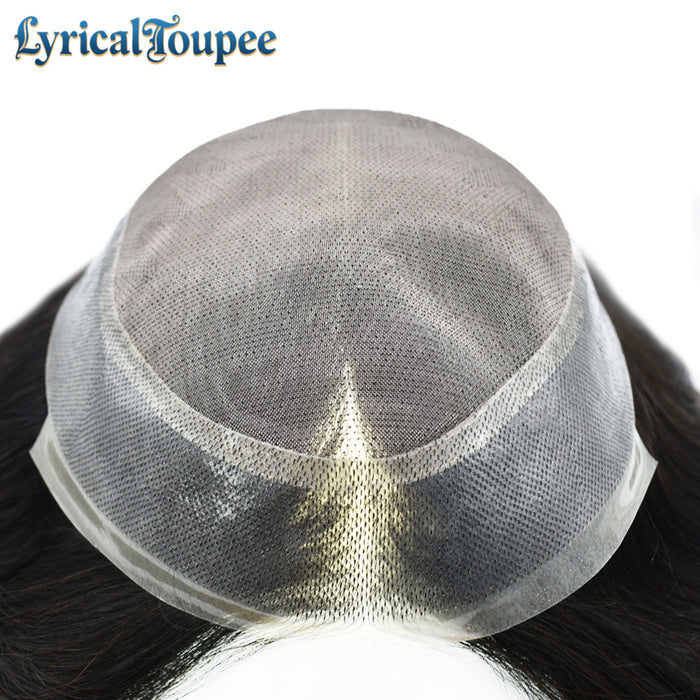 LYRICAL TOUPEE US Stock Hair System For Men Fine Monofilament With PU Hairpieces For Men
