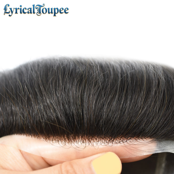 LYRICAL TOUPEE US Stock Hair System For Men Fine Monofilament With PU Hairpieces For Men