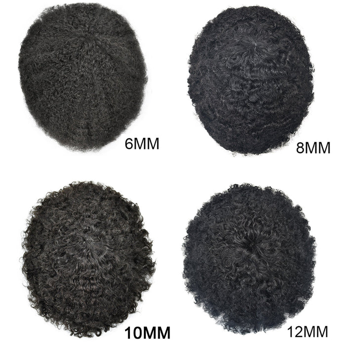 LYRICAL TOUPEE US STOCK Afro Curly French Lace Front Hairpiece for Black Men Weave Hair Unit