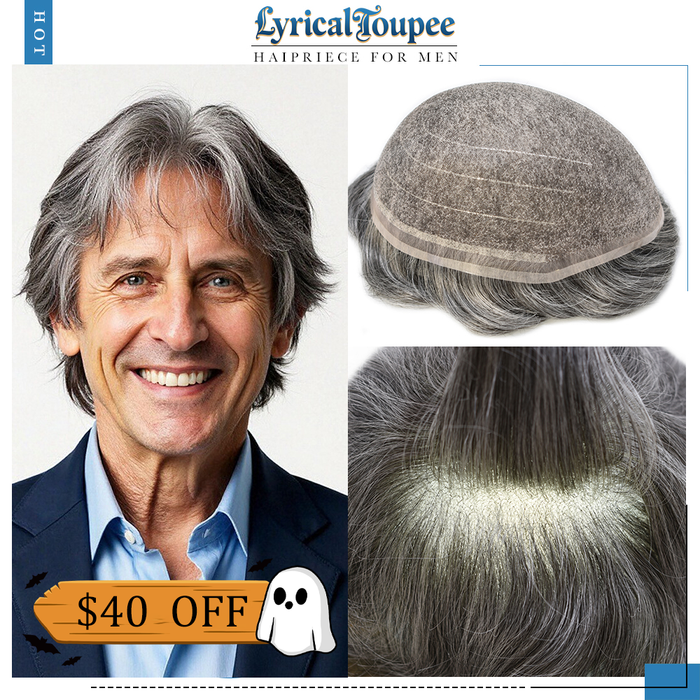 LYRICAL TOUPEE Full Swiss Super Welded Lace Mens Toupee US STOCK Bleached Knots Men Hair Piece Natural looking Toupee for Men