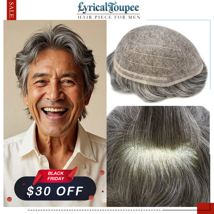 LYRICAL TOUPEE Full Swiss Super Welded Lace Mens Toupee US STOCK Bleached Knots Men Hair Piece Natural looking Toupee for Men