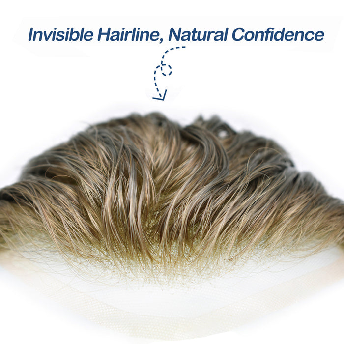 LYRICAL TOUPEE US Stock Mens Toupee Hair Pieces Durable Silk Fine Monofilament Hair Systems For Men