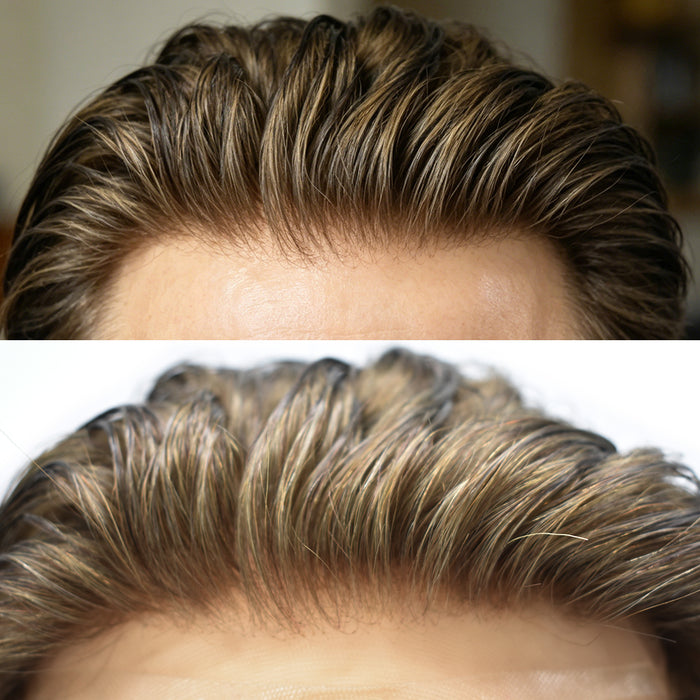 LYRICAL TOUPEE US Stock Full French Lace Toupee for Men Hair System Bleached Knots Natural Hairline Mens Hair Piece