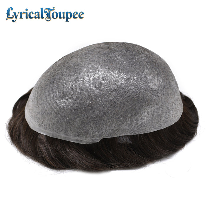 Lyrical Toupee US Stock Pro-Grade Thin Skin Mens Hairpiece 0.06MM V-Looped Natural Hair Toupee for Men