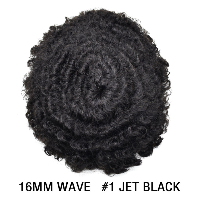 LYRICAL TOUPEE US STOCK Afro Curly French Lace Front Hairpiece for Black Men Weave Hair Unit