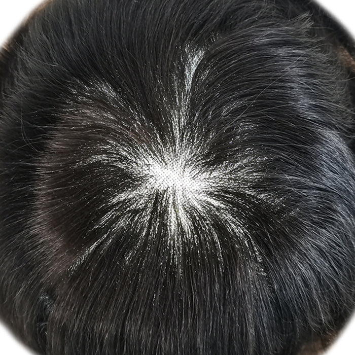 LYRICAL TOUPEE Men Toupee Fine Monofliament Durable Mens Hair System Human Hair Mens Hairpiece