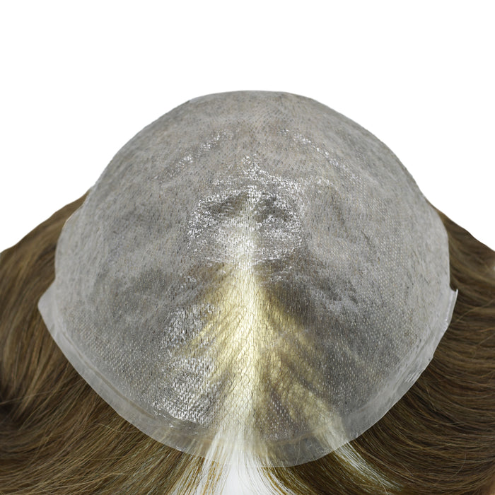 LYRICAL TOUPEE US Stock Mens Toupee 0.04mm Ultra Thin Skin Hair System for Men V-Looped Knots Natural Hairline Mens Hairpieces