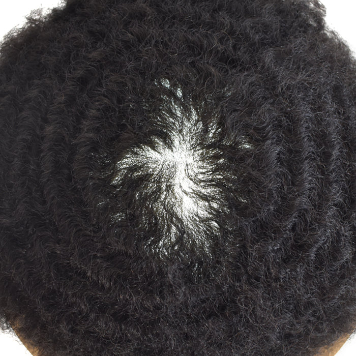 LYRICAL TOUPEE US Stock Hair Units for Black Men Thin Skin African American Men Full Poly Afro Curly Wave Mens Hairpieces