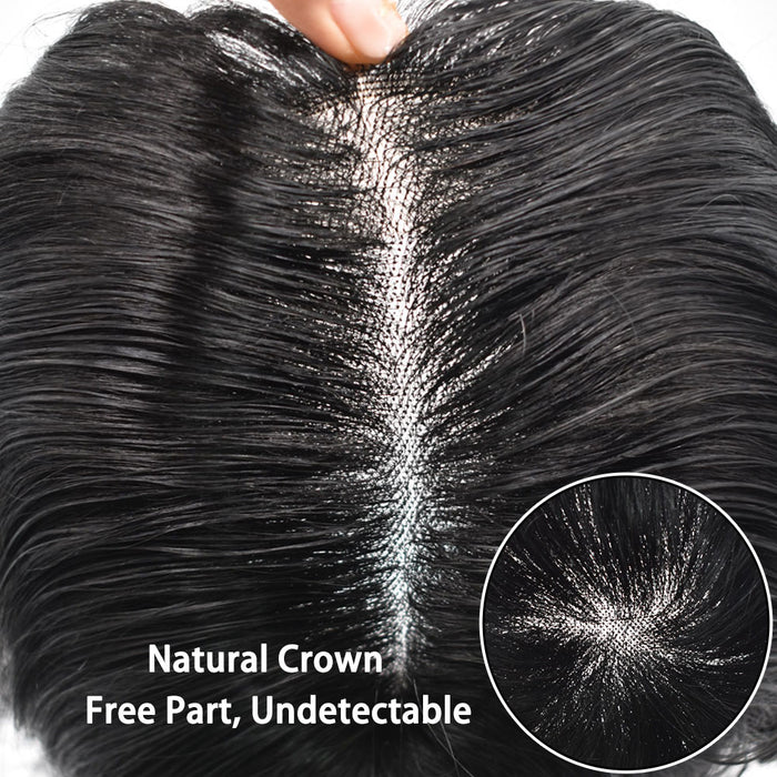 LYRICAL TOUPEE US Stock Hair System For Men Monofilament With NPU Around Lace Folded In The Very Front Hairpiece