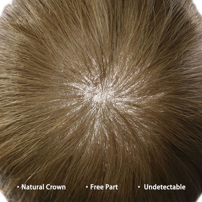 LYRICAL TOUPEE US Stock 0.08mm Thickness Natural& Durable Thin Skin Hair System For Men V-Looped Knots Mens Hairpieces Natural Hairline  Toupee for Men