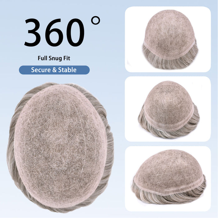 LYRICAL TOUPEE Full Swiss Super Welded Lace Mens Toupee US STOCK Bleached Knots Men Hair Piece Natural looking Toupee for Men