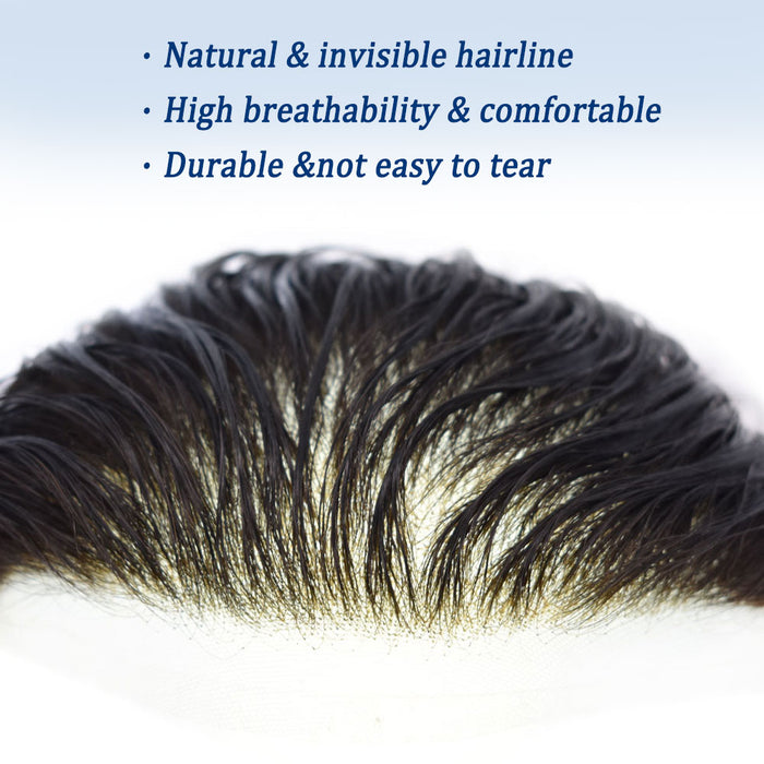 LYRICAL TOUPEE Mens Toupee Full Swiss Lace Hair System Bleached Knots Toupee For Mens Hairpieces Hair Prosthesis