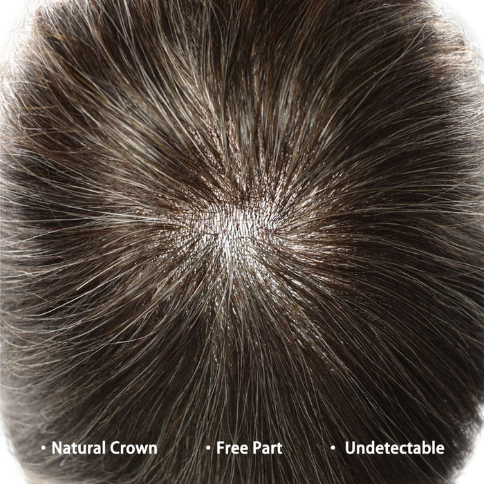 LYRICAL TOUPEE Mens Toupee 0.06mm Ultra Thin Skin Hair Replacement System for Men V-Looped Knots Mens Hairpieces Natural Hairline Toupee for Men