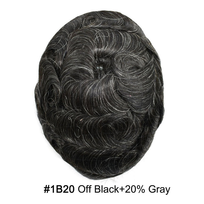 LYRICAL HAIR Fine Mono Poly Skin Mens Hair Pieces French Lace Front Men Toupee Hair Replacement System for Men