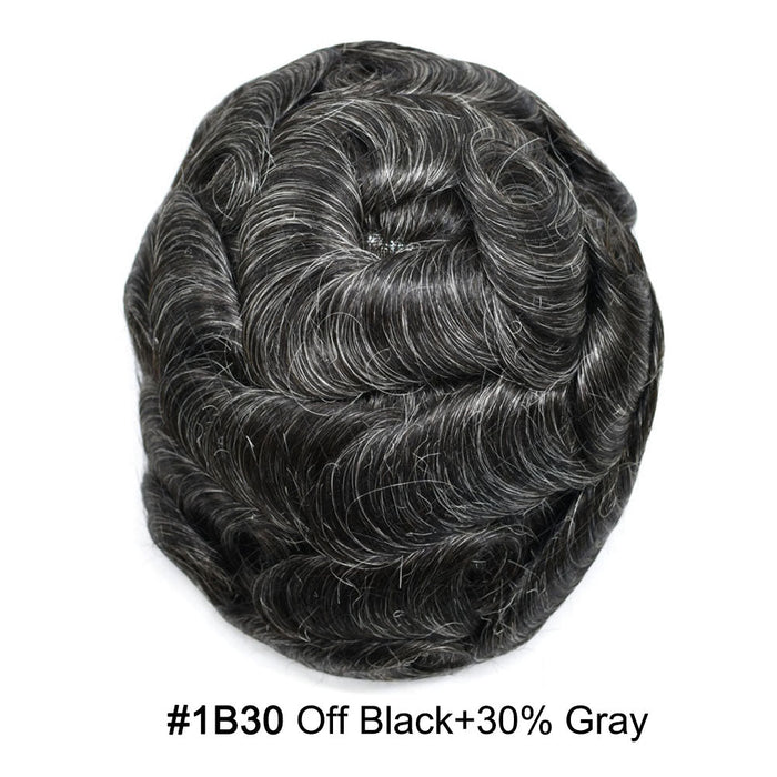 LYRICAL HAIR US Stock French Lace With PU Hair System For Men Natural Hairline Bleached  Knots Toupee for Men