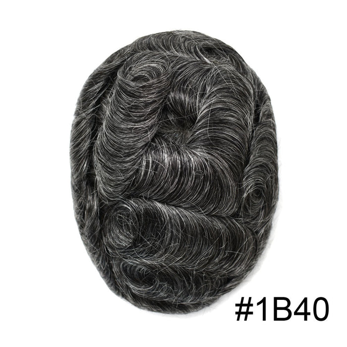 Lyricalhair Hair System for Mens Hair Piece US STOCK Monofilament with PU Coating(NPU) Toupee Folded Lace Front Natural Hairline Mens Toupee