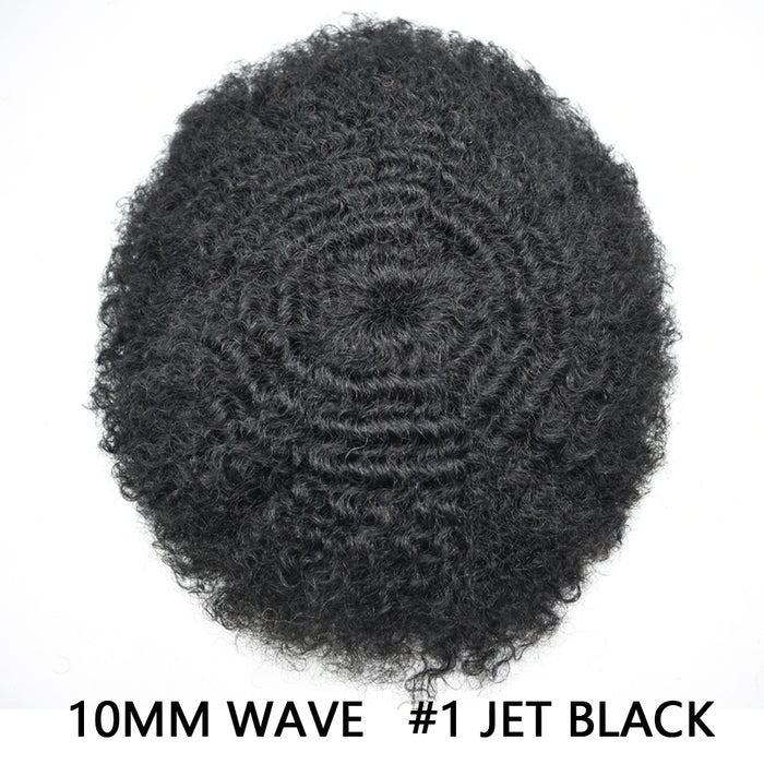 LYRICAL TOUPEE US Stock Afro Toupee for Black Men Full PU Curly Hair Unit For American African Men