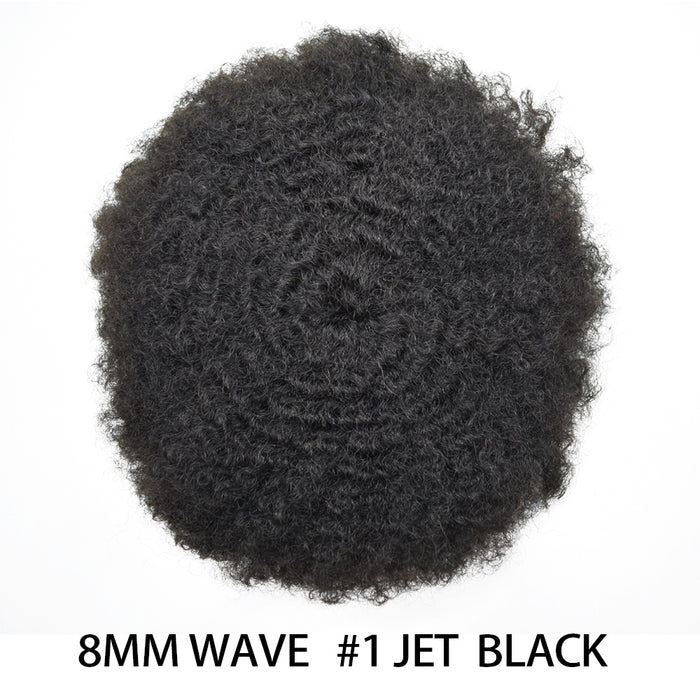 LYRICAL TOUPEE US Stock Afro Toupee for Black Men Full PU Curly Hair Unit For American African Men