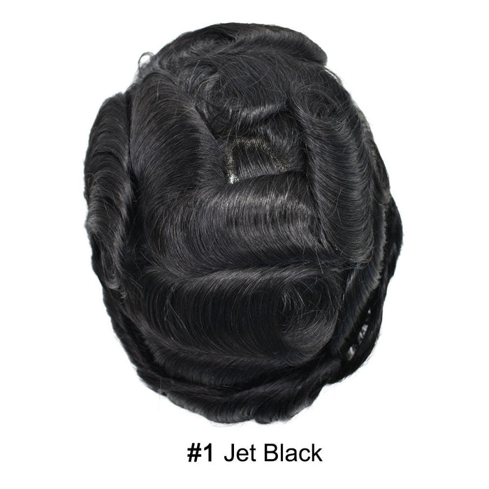 LYRICAL HAIR US Stock French Lace Hair System for Men PU Coated Mens Hairpiece Center Lace Human Toupee for Men