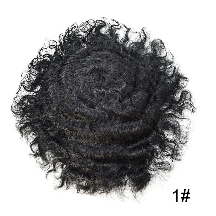 LYRICAL TOUPEE US STOCK Afro Curly French Lace Front Hairpiece for Black Men Weave Hair Unit