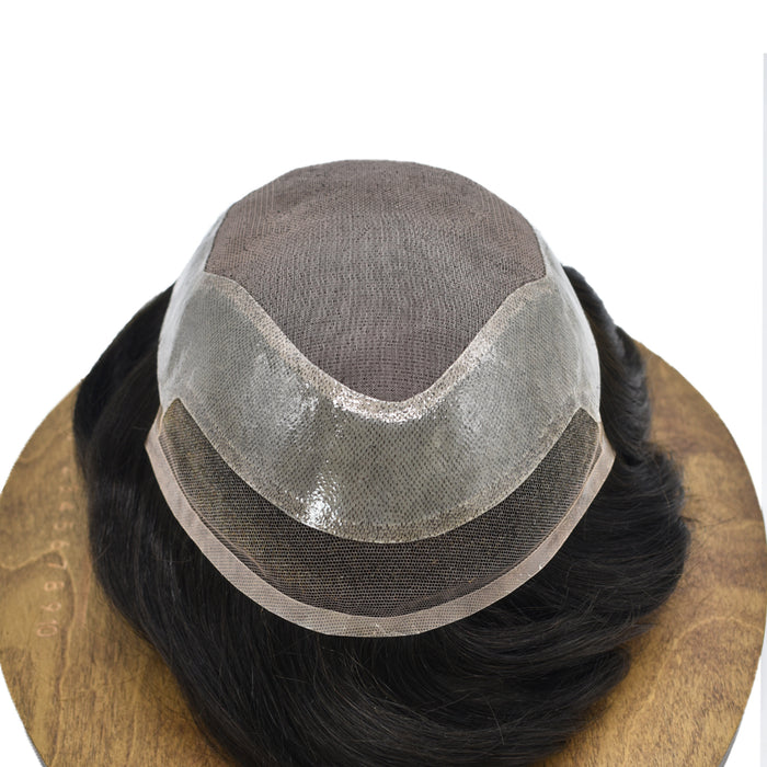 LYRICAL TOUPEE US Stock Mens Toupee Hair Pieces Durable Silk Fine Monofilament Hair Systems For Men