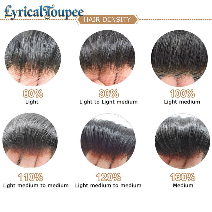 LYRICAL TOUPEE US STOCK Hair System For Men Monofilament With 2inch PU Mens Hairpieces