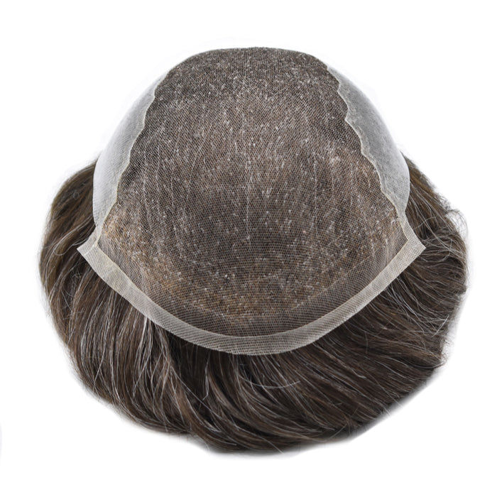 LYRICAL TOUPEE US Stock French Lace With PU Hair System For Men Natural Hairline Bleached  Knots Toupee for Men