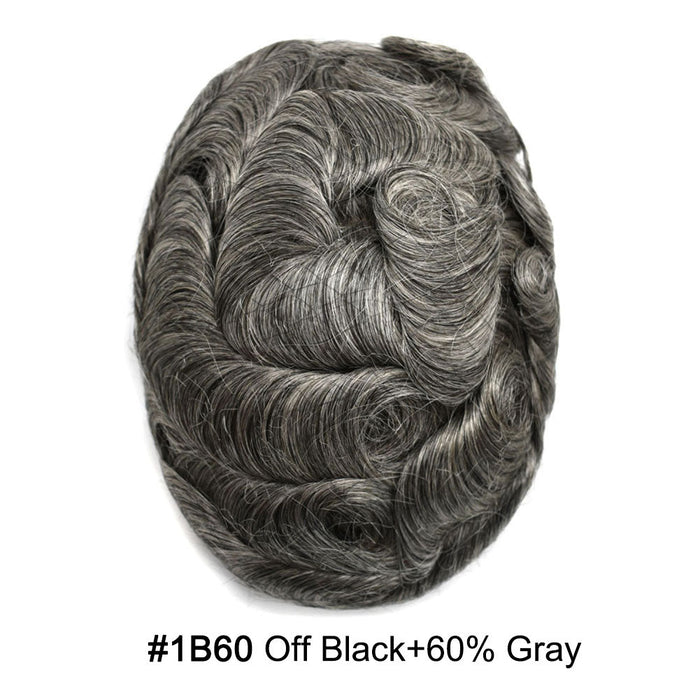 LYRICAL HAIR US Stock French Lace Hair System for Men PU Coated Mens Hairpiece Center Lace Human Toupee for Men