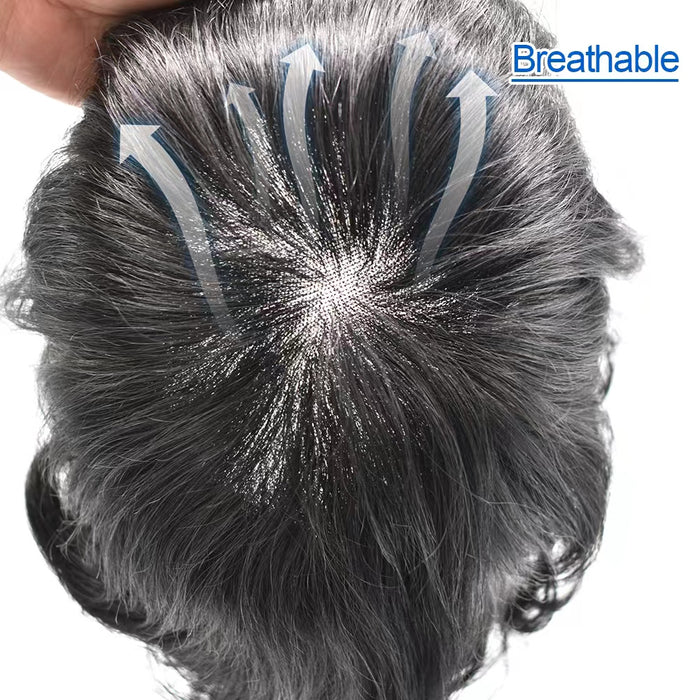 LYRICAL TOUPEE US Stock French Lace With Poly Coated Hair System For Men Natural Hairline Bleached  Knots Toupee for Men