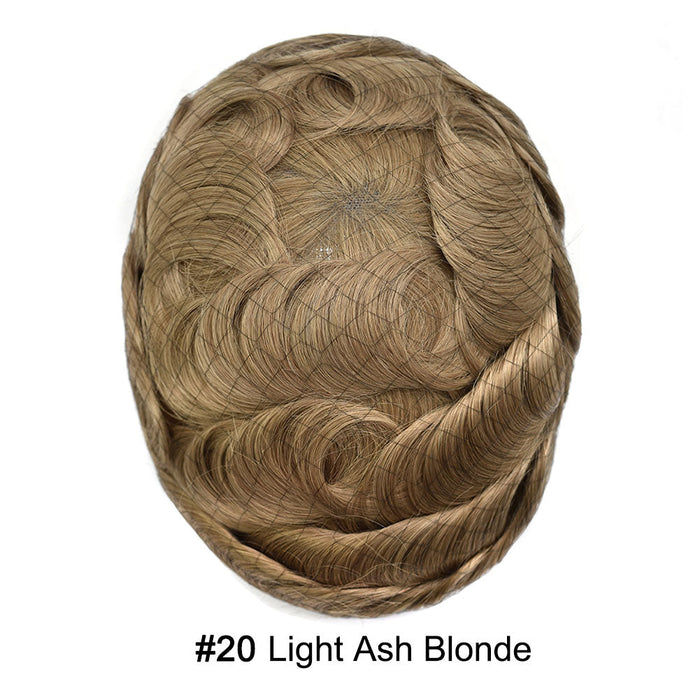 LYRICAL HAIR US Stock French Lace With Poly Coated Hair System For Men Natural Hairline Bleached  Knots Toupee for Men