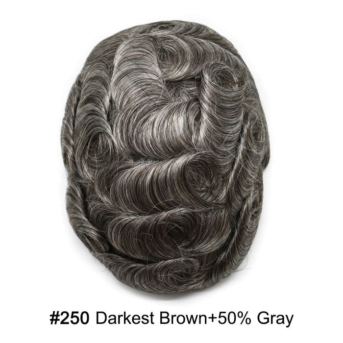 LYRICAL HAIR US Stock French Lace With PU Hair System For Men Natural Hairline Bleached  Knots Toupee for Men