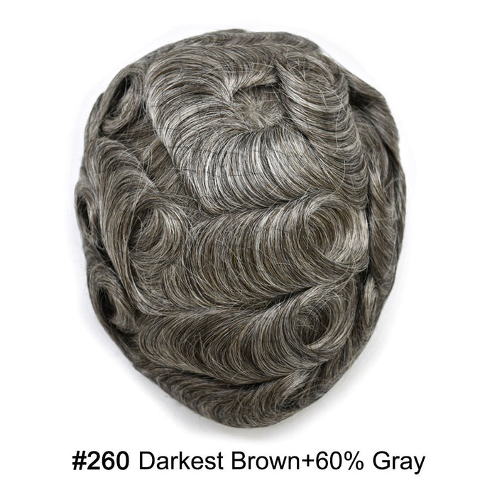 LYRICAL HAIR US Stock French Lace With PU Hair System For Men Natural Hairline Bleached  Knots Toupee for Men