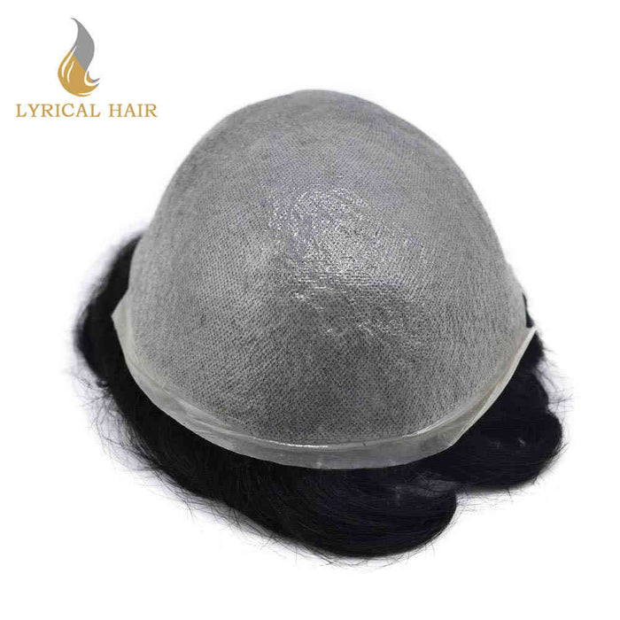 LYRICAL HAIR Mens Toupee 0.04mm Ultra Thin Skin Hair System for Men V-Looped Knots Natural Hairline Mens Hairpieces