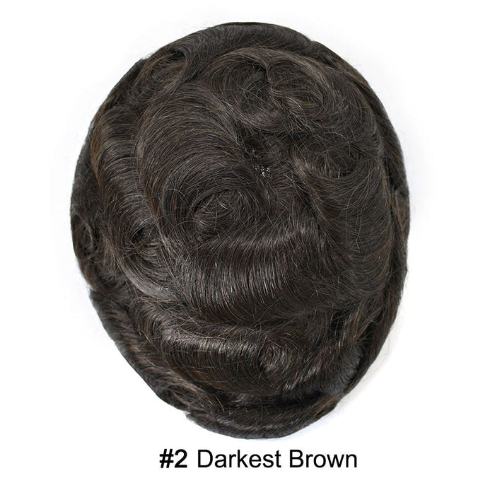 LYRICAL HAIR US Stock French Lace With PU Hair System For Men Natural Hairline Bleached  Knots Toupee for Men