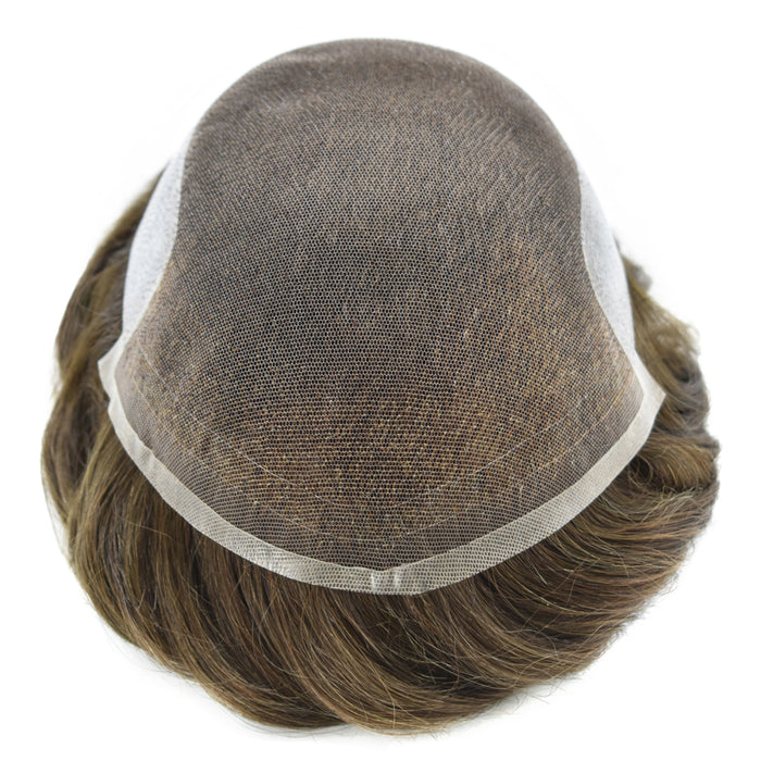 LYRICAL TOUPEE US Stock French Lace Front Mens Toupee Breathable Human Hairpiece For Men Hair Systems